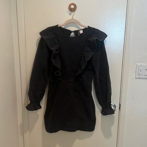 Ruffled black mini dress